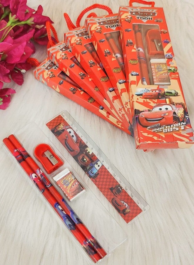 Tera13 Birthday Return Gifts For Kids Stationery Gifts (10 Pcs) Stationary Set Kit For Boys Car Theme Pencil Eraser Sharpene Stationary Items Return Gifts For Kids Kanjak Gifts, Multicolor - Image 5